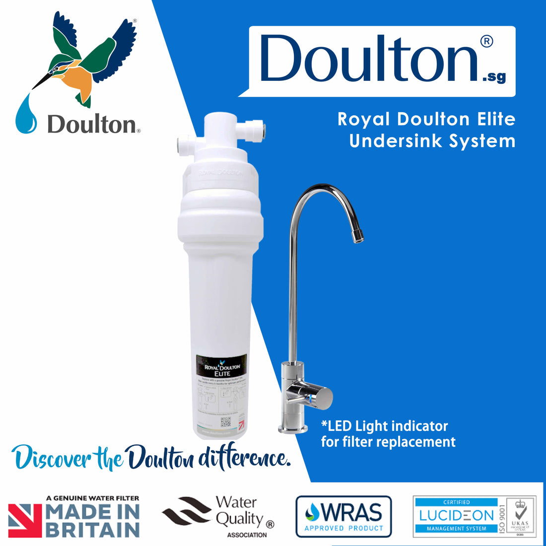 (🔥 Save S$150 on Onsite Installation! 🔥 Limited-time offer) Royal Doulton Elite System: Premium 5-Stage Filtration for Pristine Drinking Water - British Heritage Since 1826