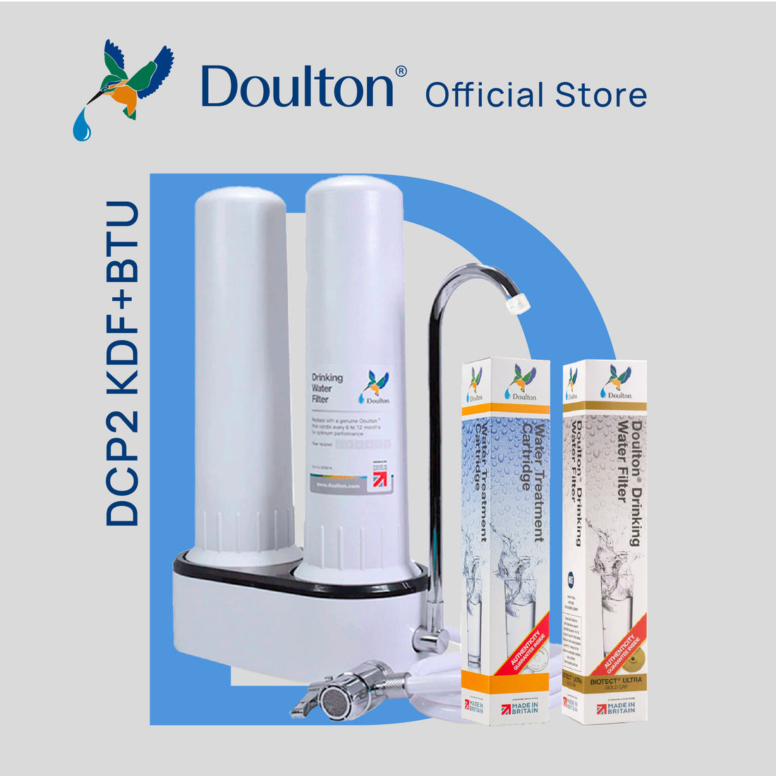 Revolutionize Your Water Experience with the Doulton DCP2 KDF + Biotect Ultra Drinking Water Purifier: The Ultimate Dual Countertop System for Precision Filtration, Proudly Made in Britain Since 1826!