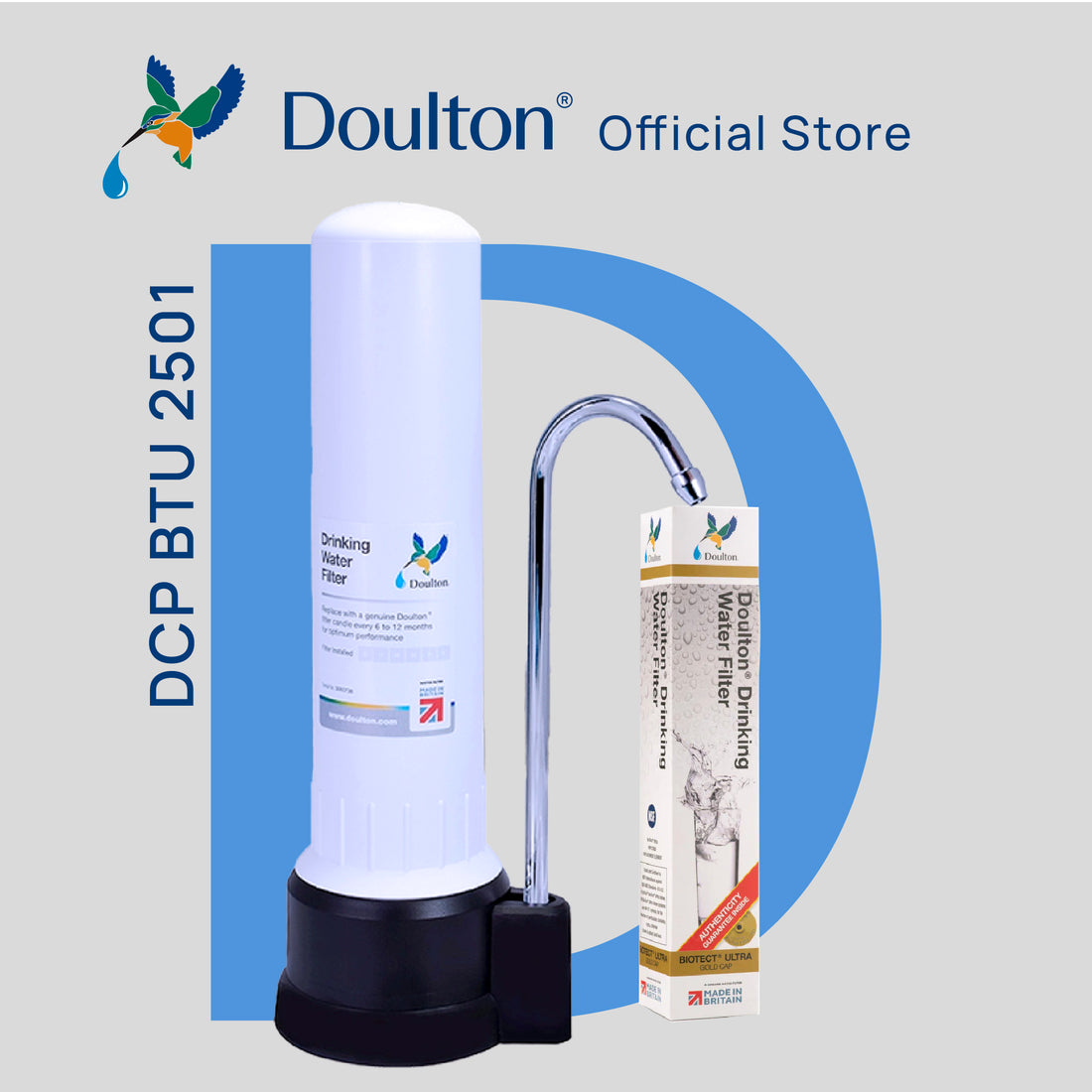 Revolutionise Your Water Experience with the Doulton DCP Biotect Ultra Countertop Drinking Water Purifier: The Ultimate 4 stages of filtration System for Precision Filtration, Proudly Made in Britain Since 1826!