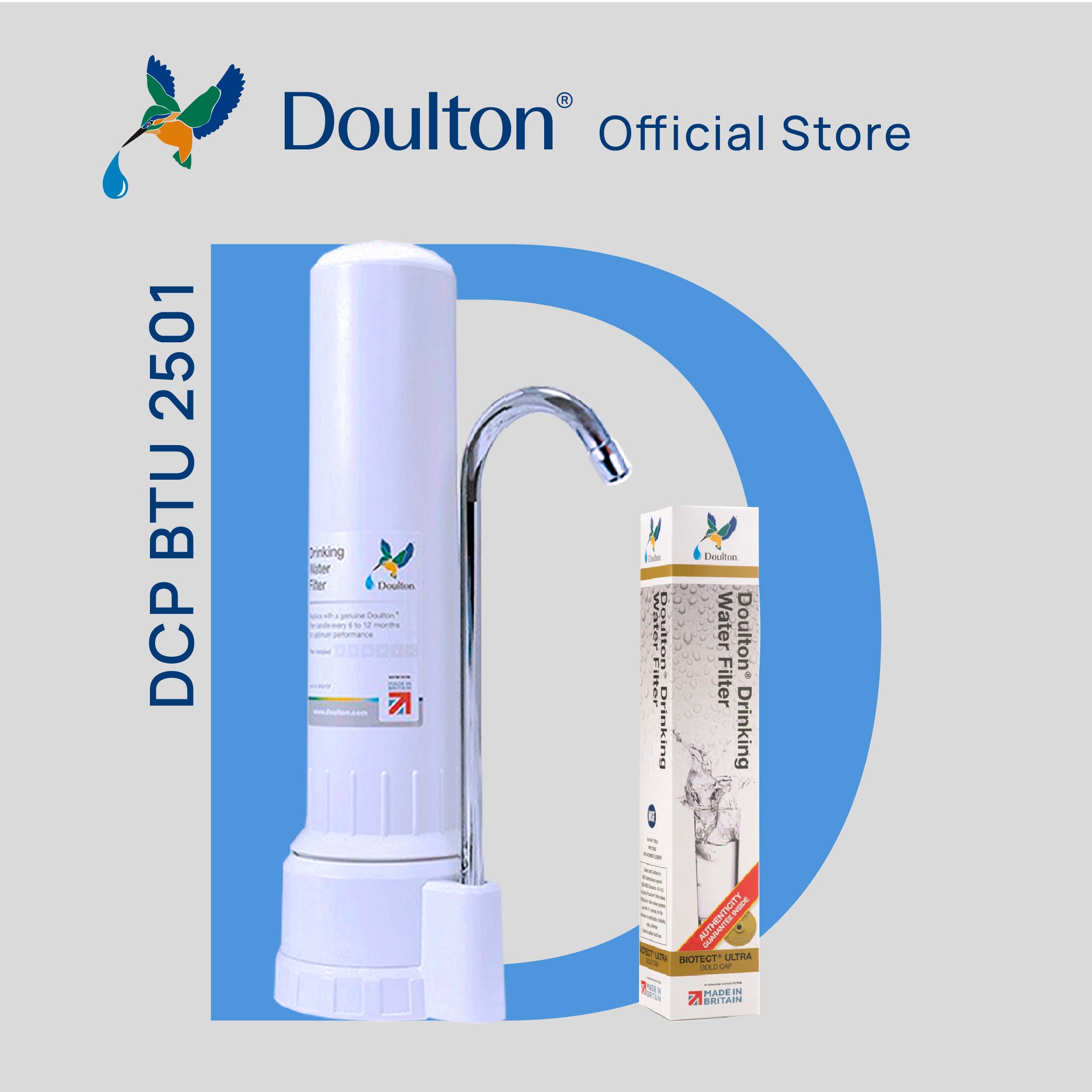 Revolutionise Your Water Experience with the Doulton DCP Biotect Ultra Countertop Drinking Water Purifier: The Ultimate 4 stages of filtration System for Precision Filtration, Proudly Made in Britain Since 1826!