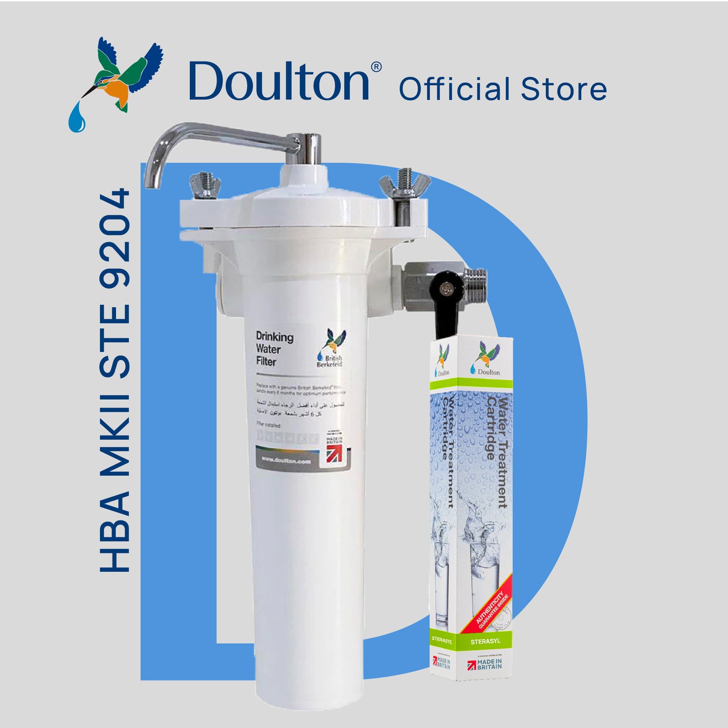 Doulton Wall Mount Water Filter British Berkefeld HBA MKII Wall Mount With Sterasyl Water Filter Water Purifier Made in Britain since 1826