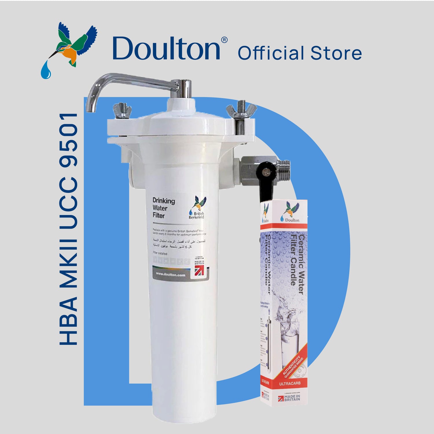 Doulton Wall Mount Water Filter British Berkefeld HBA MKII Wall Mount With Sterasyl Water Filter Water Purifier Made in Britain since 1826