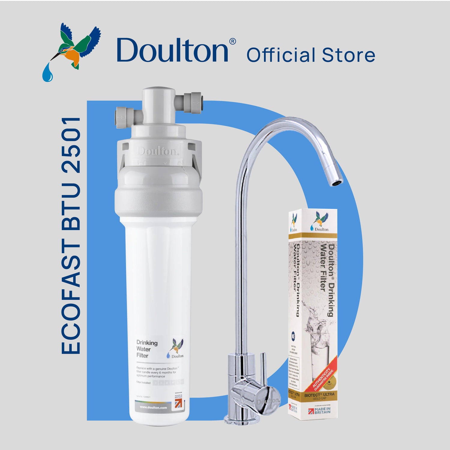 (🔥 Save S$150 on Onsite Installation! 🔥 Limited-time offer) Doulton QT Ecofast Under-Sink Filter with Cutting-Edge BTU- Sustainable Purity Meets British Ingenuity Since 1826!