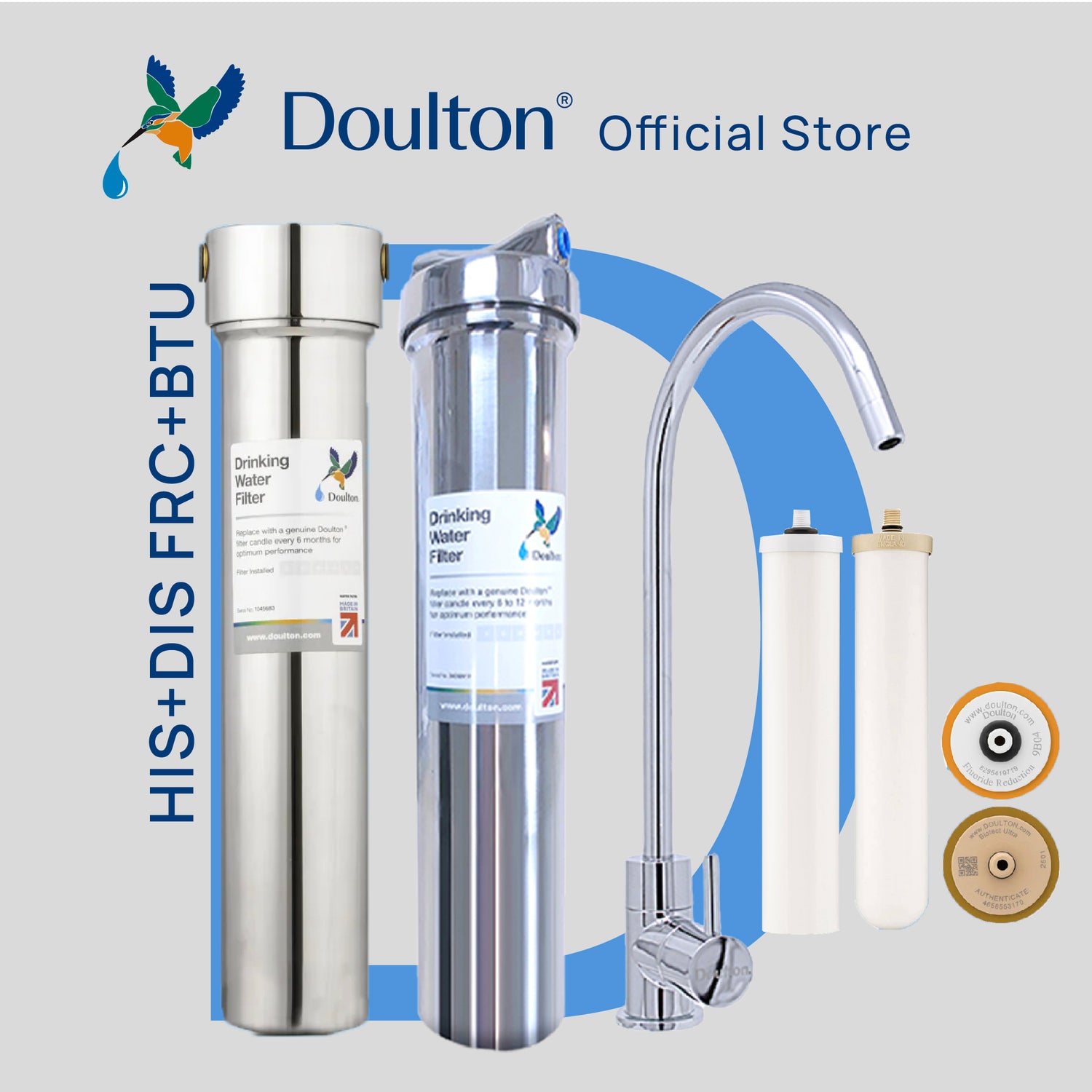 (🔥 Save S$150 on Onsite Installation! 🔥 Limited-time offer) Doulton HIS + DIS Combo: The Ultimate Stainless Steel Undercounter Water Purification System with Fluoride Treatment and NSF-Certified Biotect Ultra Filtration!