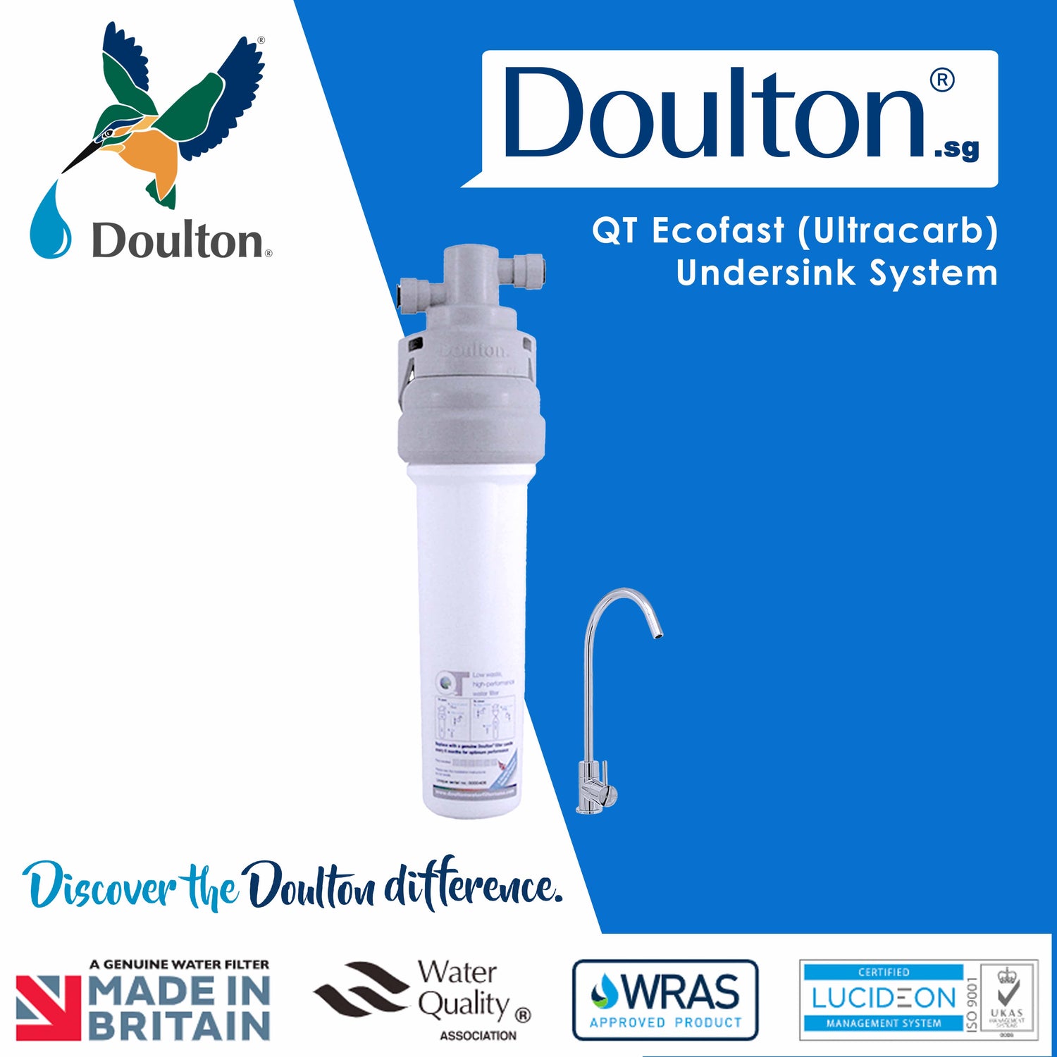 (🔥 Save S$150 on Onsite Installation! 🔥 Limited-time offer) Doulton QT Ecofast Under-Sink Water Filtration System | Ultracarb Filter Excellence | Eco-Friendly British Innovation Since 1826