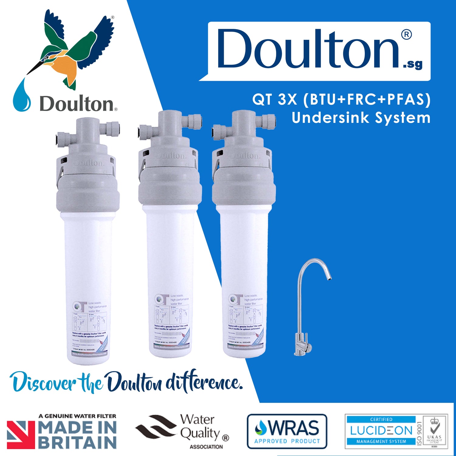 (🔥 Save S$150 on Onsite Installation! 🔥 Limited-time offer) Doulton QT 3X Ecofast | The Ultimate Quick Change Undercounter Water Purification System with PFAS forever chemicals &amp; Fluoride Treatment, NSF-Certified Biotect Ultra Filtration!